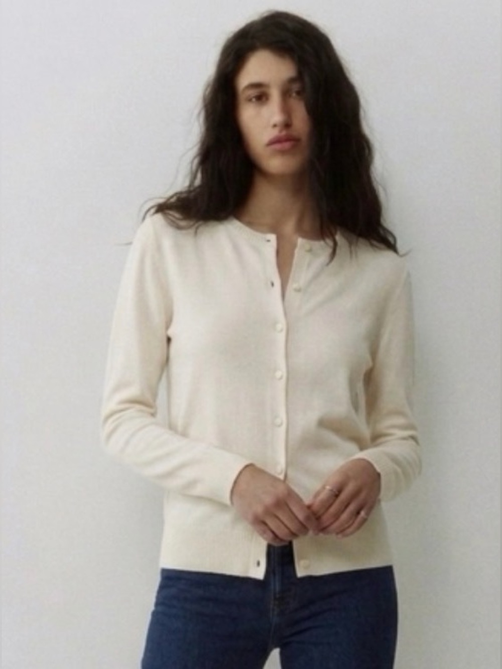 H&M Fine Knit Ivory Cardigan